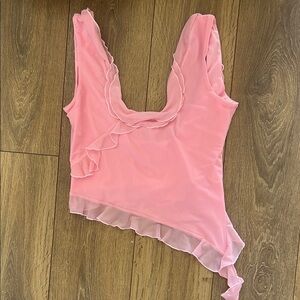 Princess Polly Pink Ruffle Top
